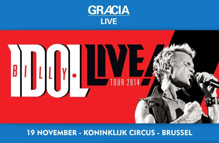 Billy Idol speelt op 19 Novemberin het Koninklijk Circus Brussel