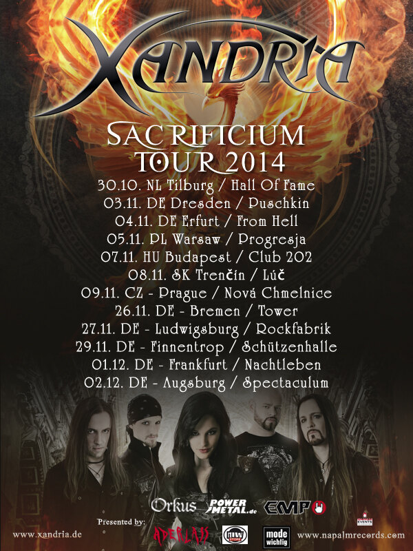 Xandria on headlining tour 2014