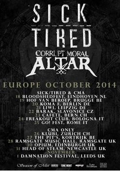 Corrupt Moral Altar start European tour with Sick/Tired on Oct 18