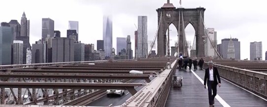 Wim Leys neemt clip op in New York