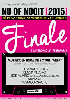 Grote finale provinciale popwedstrijd Nu of Nooit op zaterdag 21 februari in Weert