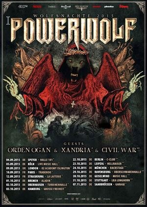 Powerwolf announce new dates for Wolfsnächte tour 2015!