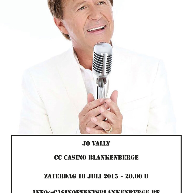 Jo Vally op zaterdag 18 juli in casino Blankenberge 