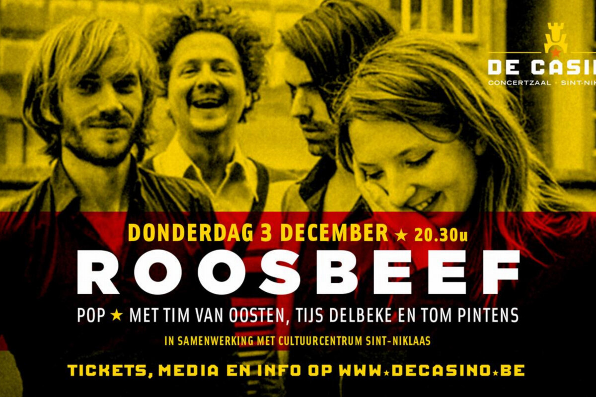 Roosbeef komt op 4 december naar De Casino