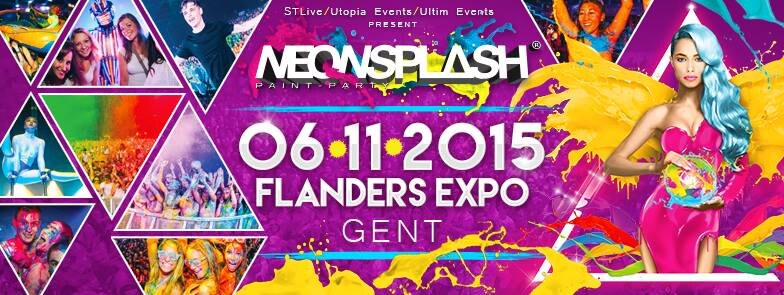 Dansen in 15.000 liter fluoverf tijdens Neonsplash Paint-Party
