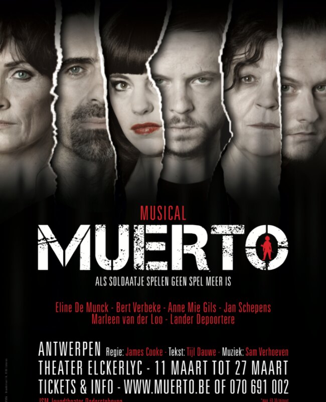 Cast van musical  "Muerto" is compleet met o.m. Bert Verbeke, Eline De Munck en Jan Schepens