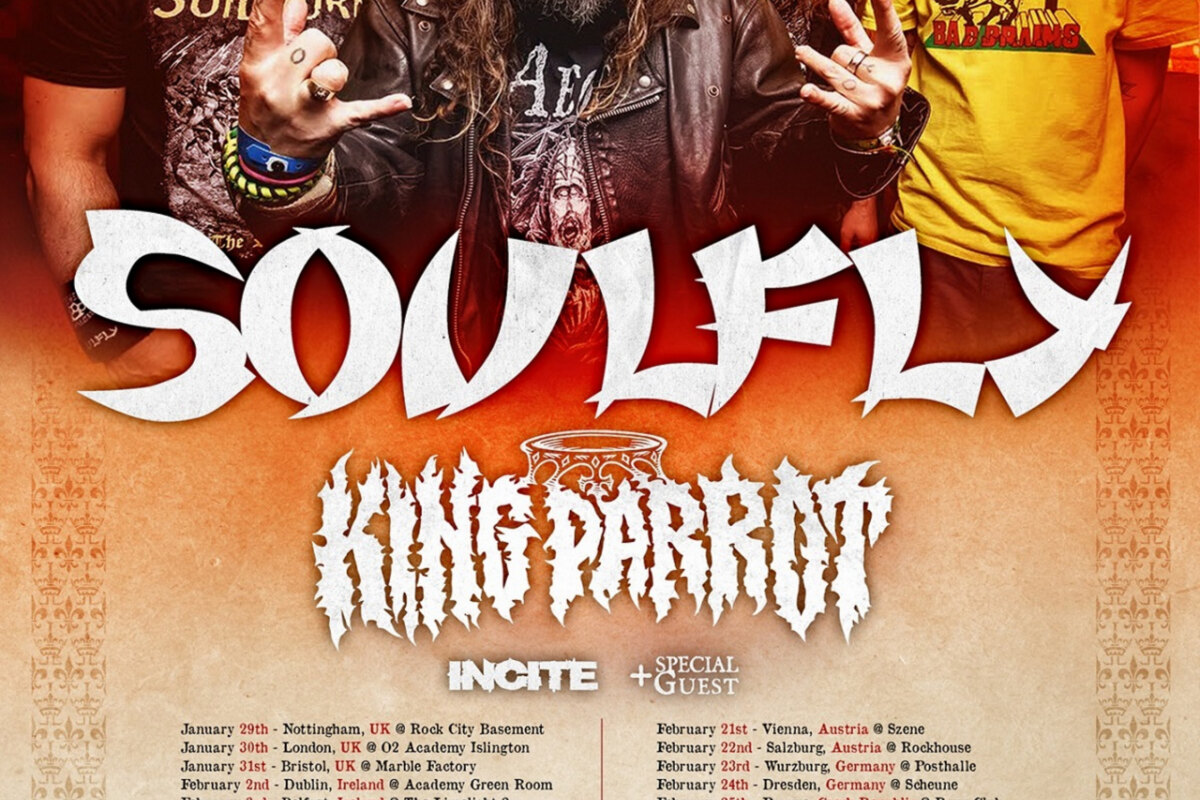 King Parrot announce European tour with Soulfly and reveal tour poster 