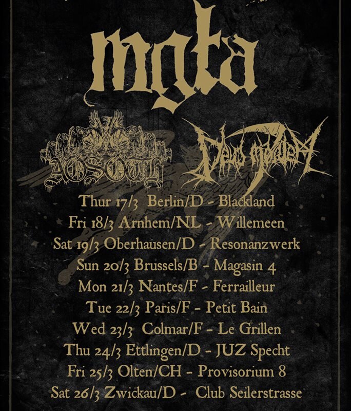 Aosoth announce tour with MGŁA