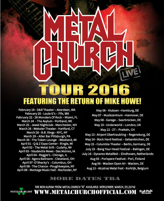 Metal Church announce tour dates in the United States and Europe!