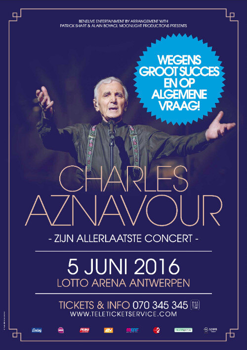 Charles Aznavour richt zich tot Belgische fans