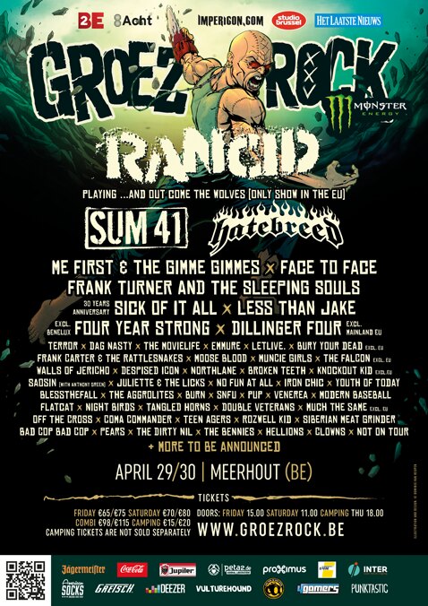 Groezrock 2016: Bands Announcement: Frank Carter & The Rattlesnakes, Bury Your Dead, The Falcon, ...