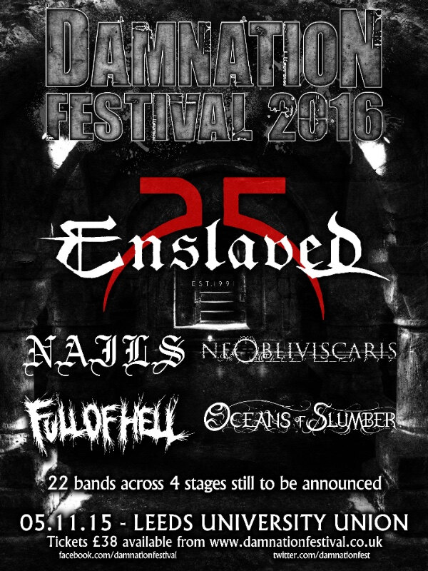 Damnation Festival announces first names for 2016 edition 