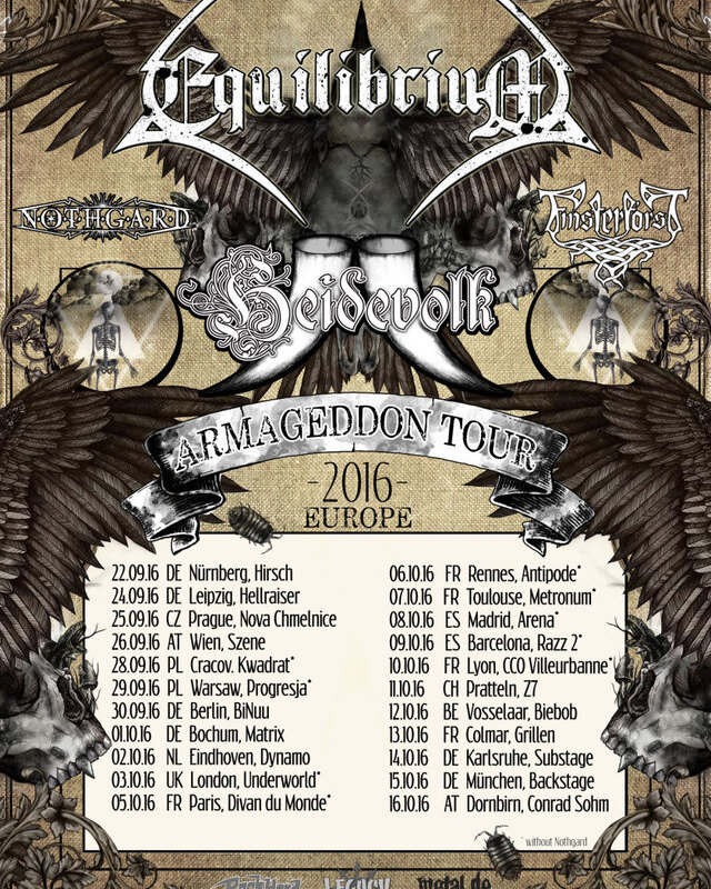 Equilibrium to tour Europe with Heidevolk, Finsterforst and Nothgard