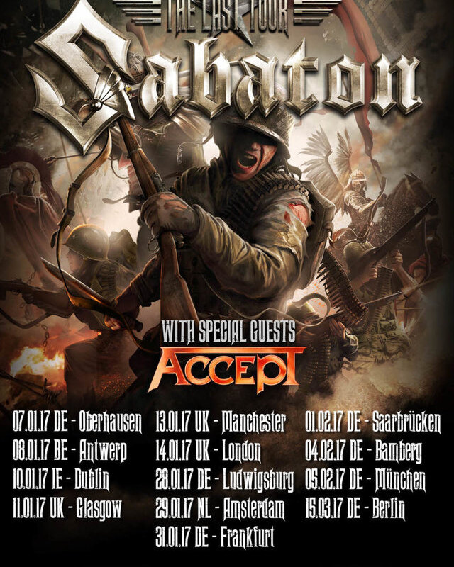 Sabaton op 29 januari 2017 in de Heineken Music Hall Amsterdam