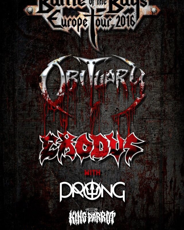 Exodus to tour Europe with Obituary, Prong and King Parrott