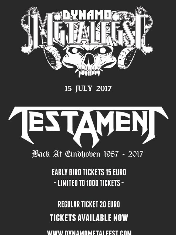 Testament announced for Dynamo Metal Fest 2017