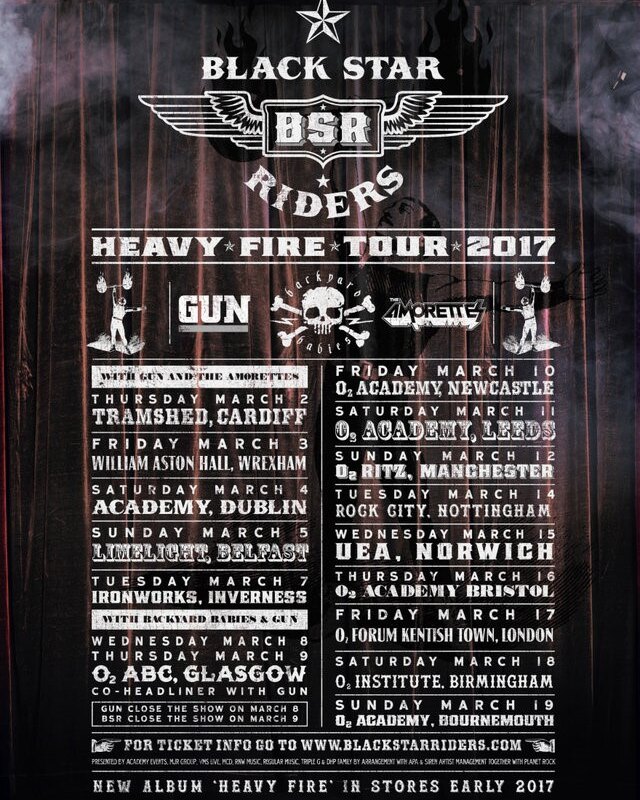 Black Star Riders announce new tour for 2017!