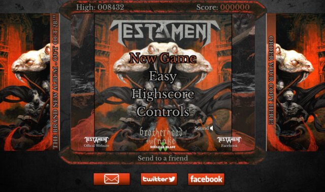 Testament - official »Brotherhood Of The Snake« browser game released!
