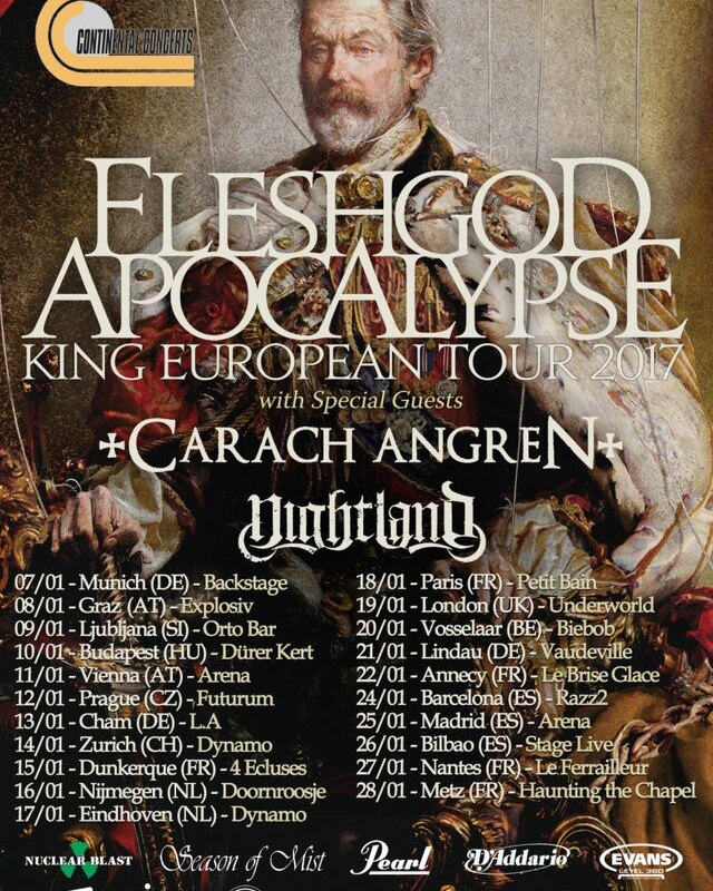 Fleshgod Apocalypse To Tour Europe With Carach Angren And Nightland In Early 2017!