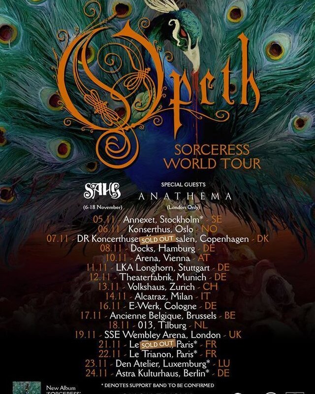 Opeth announce European support act; tour starts next week!