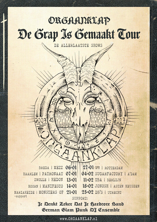 Orgaanklap stopt er mee met ‘De Grap Is Gemaakt Tour’.