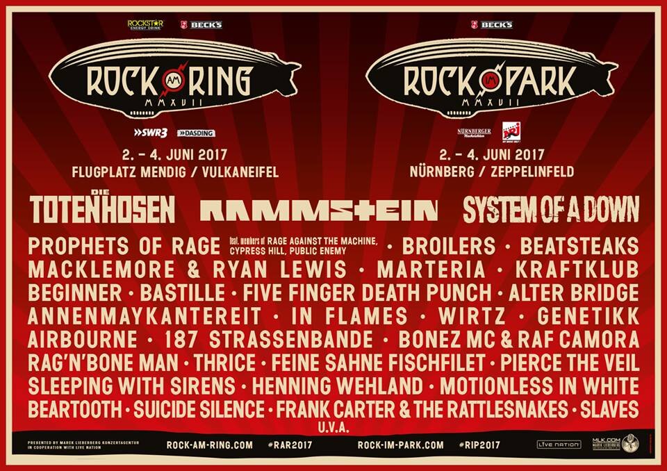 Rammstein is the third headliner for Rock Am Ring 2017!