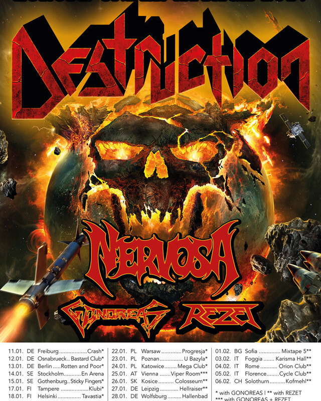 Destruction announce support acts for "Europe Under Attack 2017"!