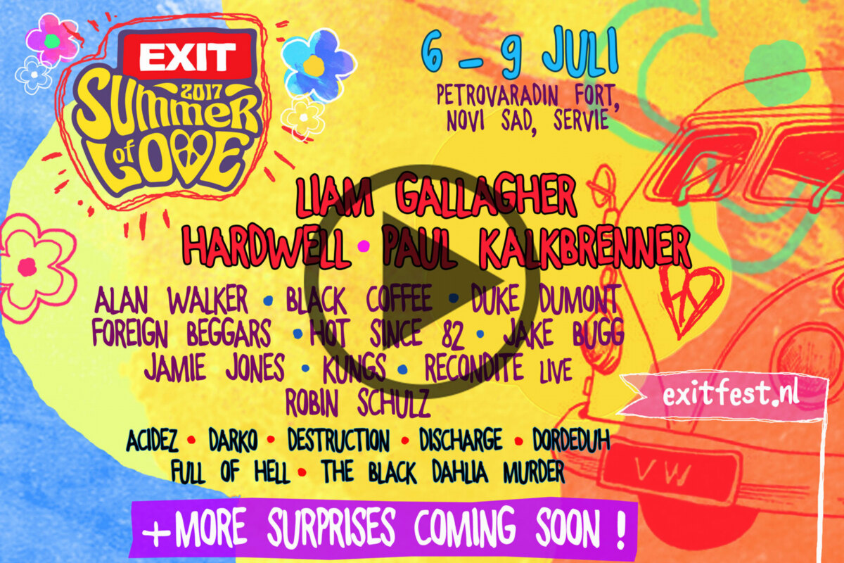 Liam Gallagher, Hardwell en Jake Bugg onder eerste namen EXIT Festival 2017