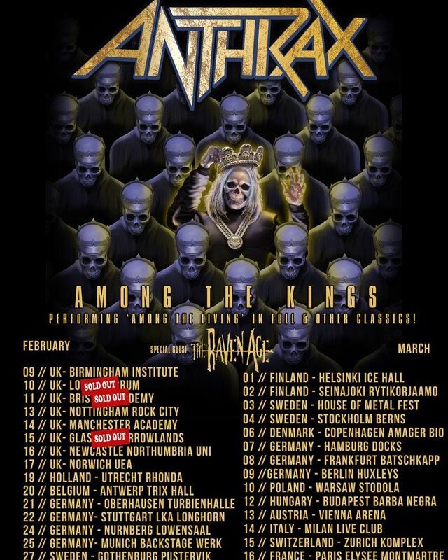 Anthrax - "Among The Kings" tour kicks off today 