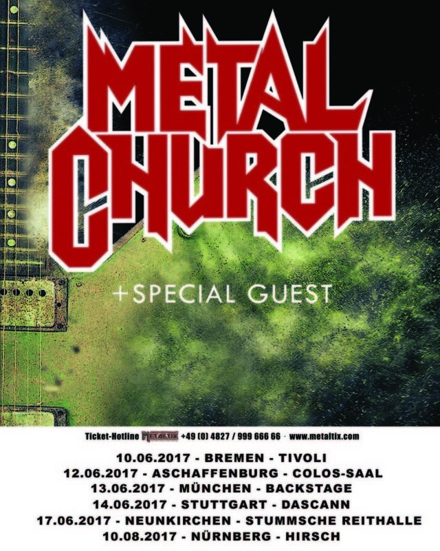 Metal Church announce German tour dates for summer 2017!