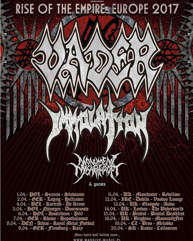 Vader + Immolation announce co-headlining shows in April!