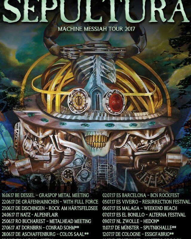Sepultura announces Summer Tour 2017 