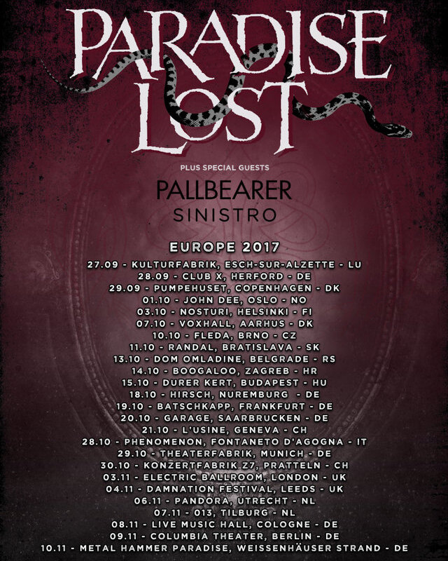 Paradise Lost announce European tour!