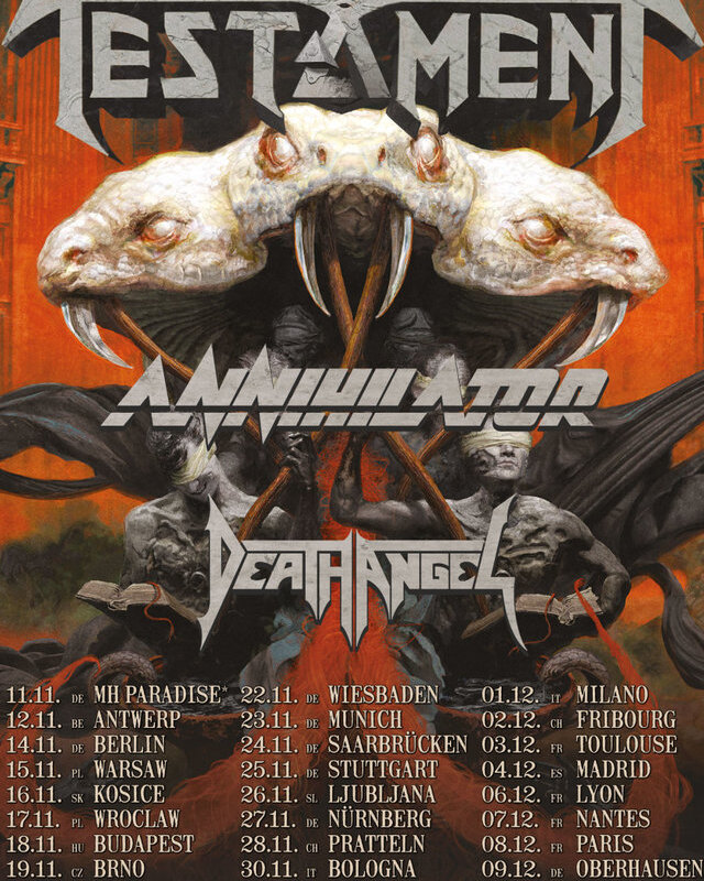 Testament announce European tour