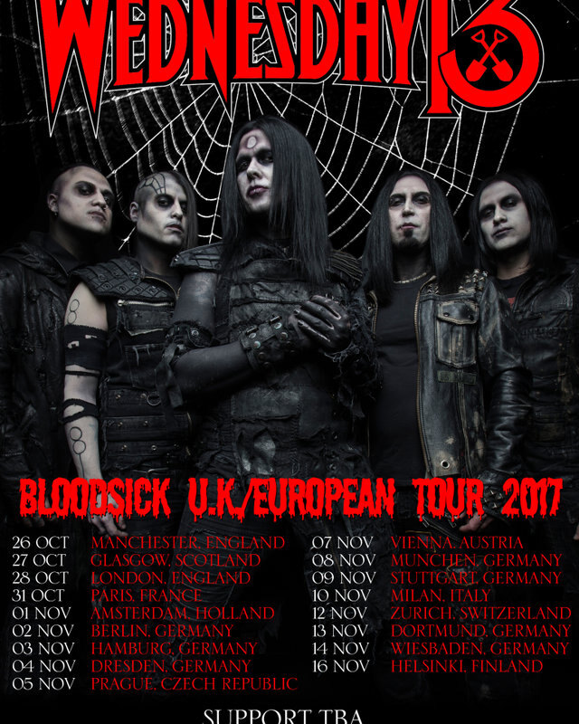 Wednesday 13 - announce Bloodsick UK/European tour!