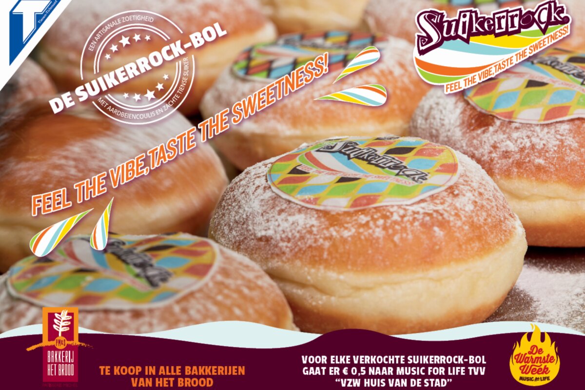 Suikerrock lanceert artisanale zoetigheid tvv Music For Life!