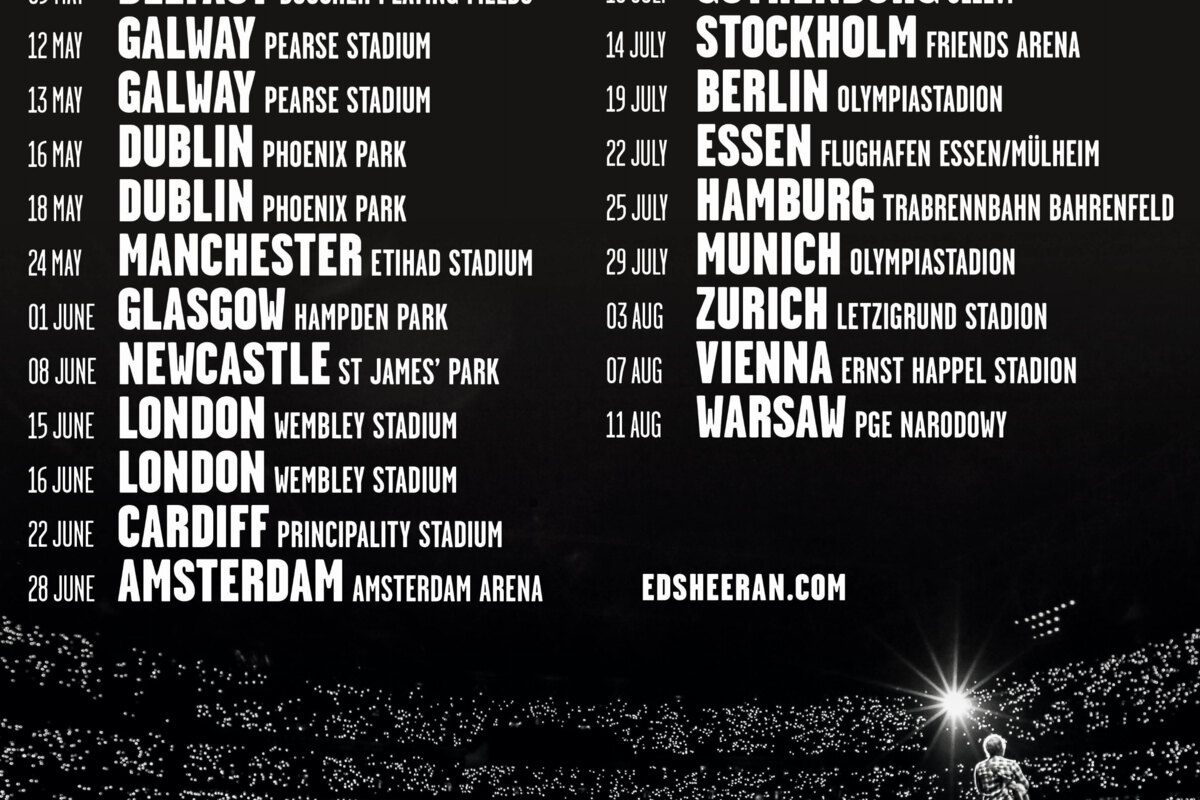 Ed Sheeran kondigt stadiontour 2018 aan
