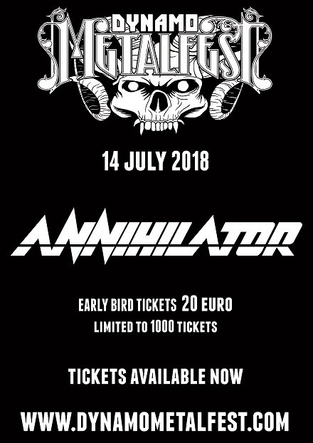 Dynamo Metal Fest 2018: Annihilator bevestigd en verkoop early-bird tickets van start!
