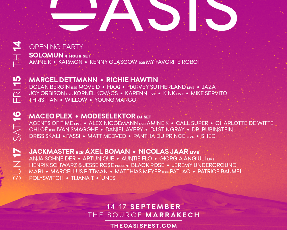 Morocco's Oasis Festival reveals final wave of acts for 2017
