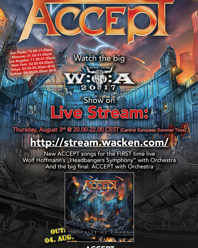Accepts big Wacken show on worldwide live stream