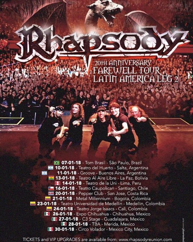 Rhapsody announce second leg of their Latin America "Farewell Tour"!