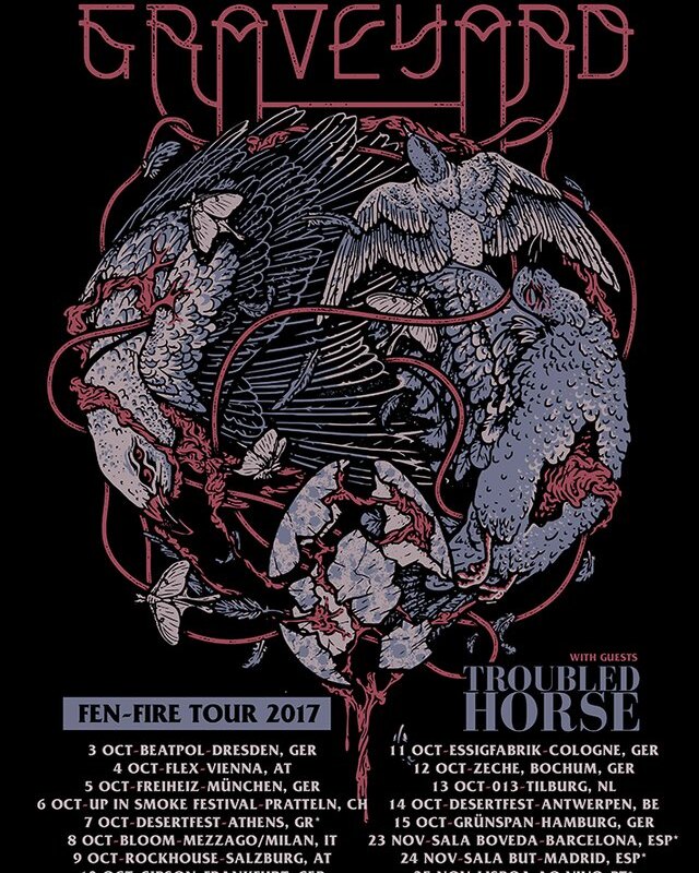 Graveyard announce Troubled Horse as support act and more EU tour dates!