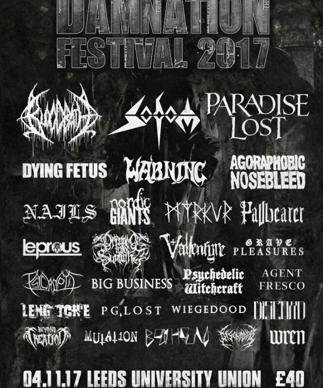 Final Announcements for Damnation Festival 2017