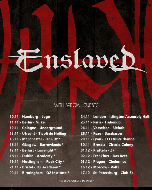 Enslaved announce support acts for upcoming EU tour!