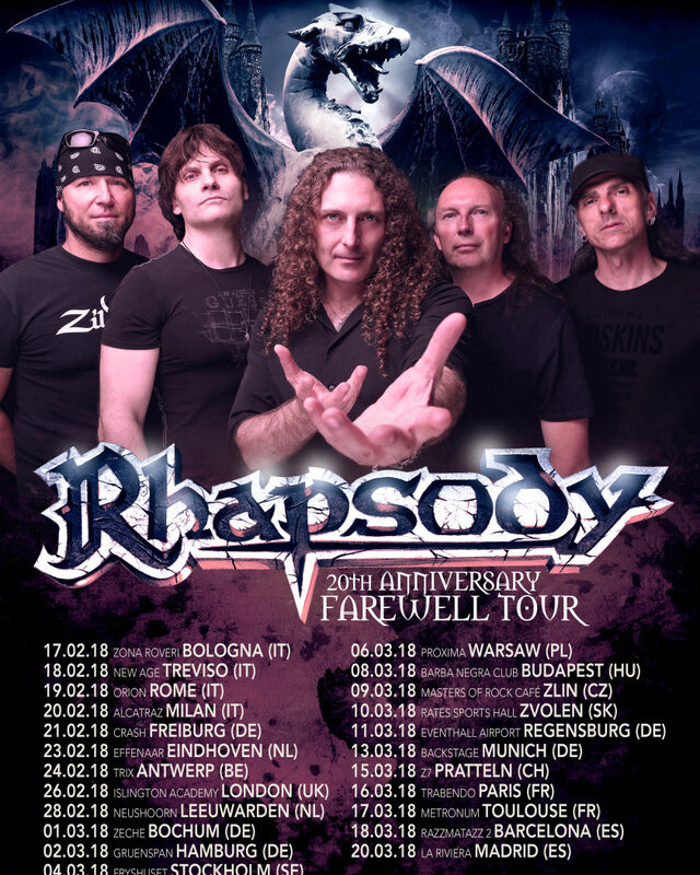 Rhapsody announce »20th Anniversary Farewell EUROPE Tour«!