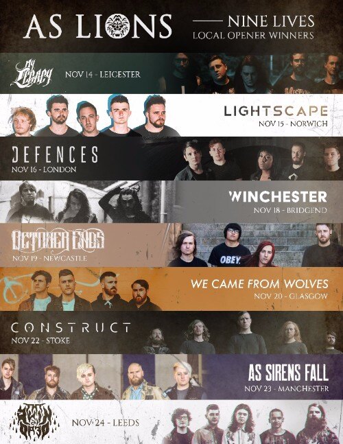 As Lions announce support acts for their UK headline tour