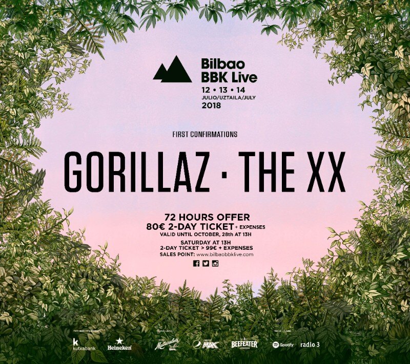 Bilbao BBK Live 2018 announces Gorillaz and The xx