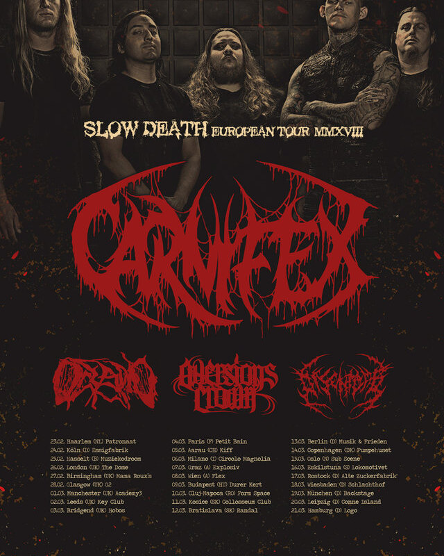 Carnifex announce »Slow Death« European tour for early 2018