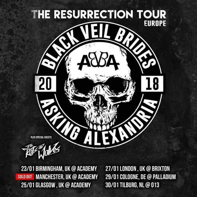 To The Rats And Wolves to support Black Veil Brides