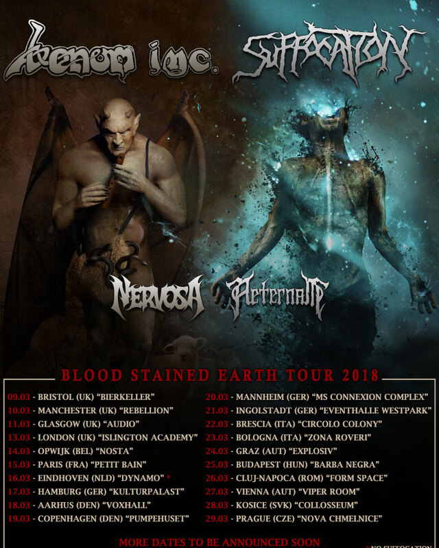 Venom Inc. + Suffocation announce EU co-headline tour for March/April 2018!
